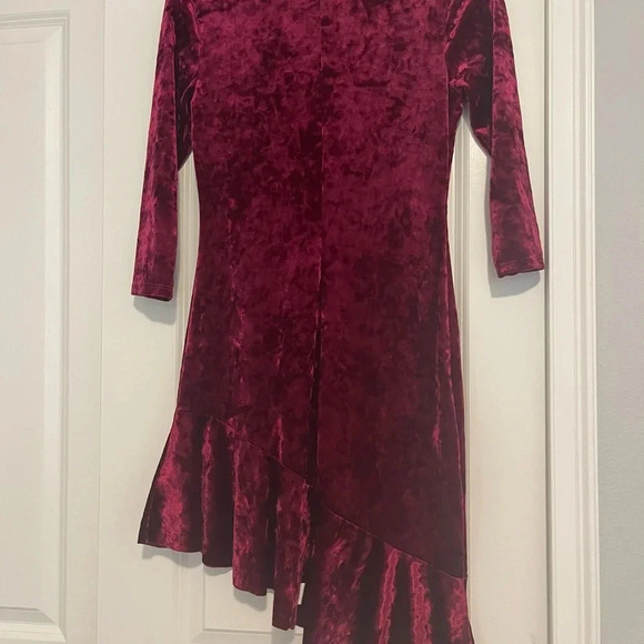 Lulus crushed velvet‎ burgundy dress size S - Picture 3 of 5